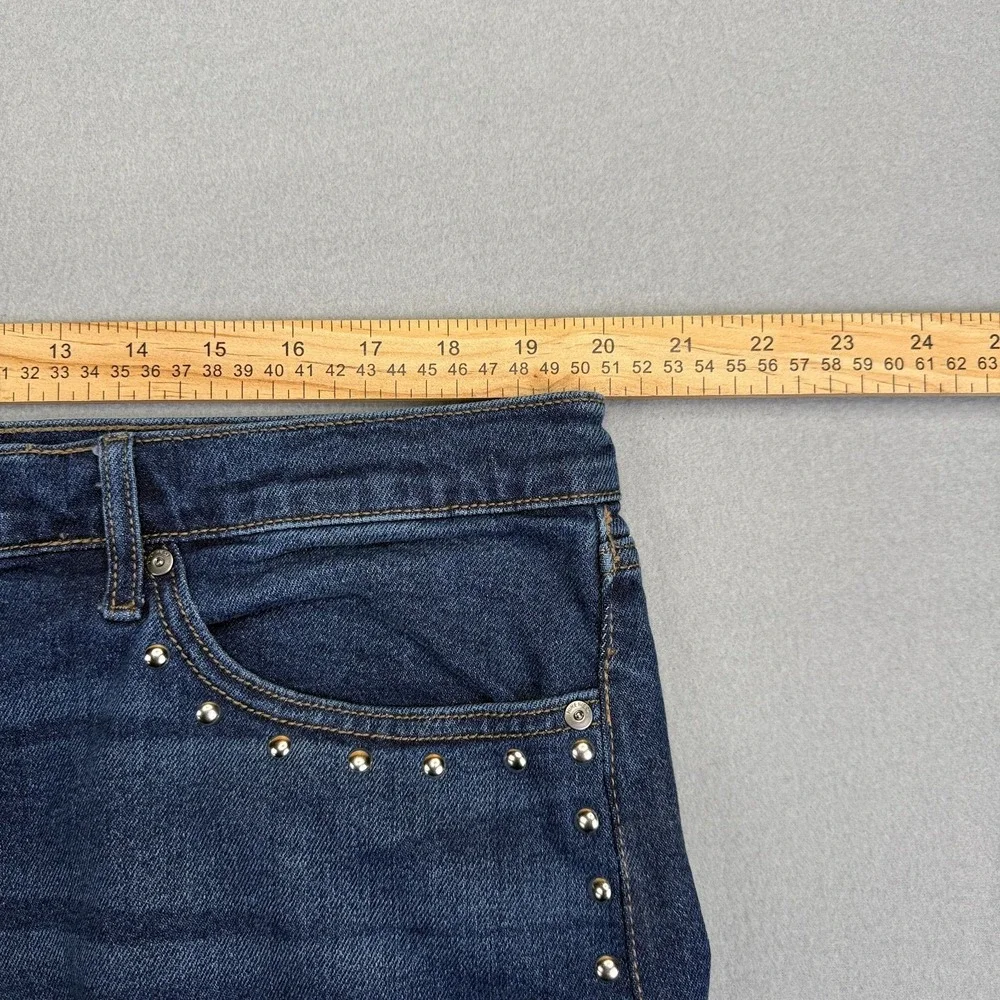 Nine West Womens Wide Leg‎ Jeans Size 16 High Rise Baggy Stretch Studded NWT - Picture 15 of 16